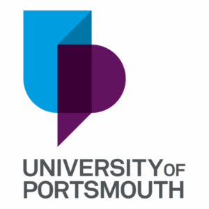University of Portsmouth logo with stylized blue and purple UP above the words University of Portsmouth