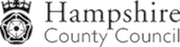 Hampshire County Council logo with county crest and text Hampshire County Council